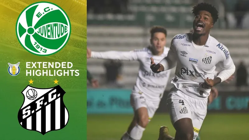 Cầu thủ đội Juventude đang cố gắng ngăn chặn cầu thủ đội Santos tiếp cận khung thành