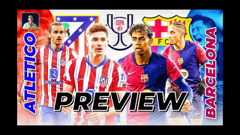 Cầu thủ Atletico Madrid và Barcelona đấu tranh gay gắt trên sân